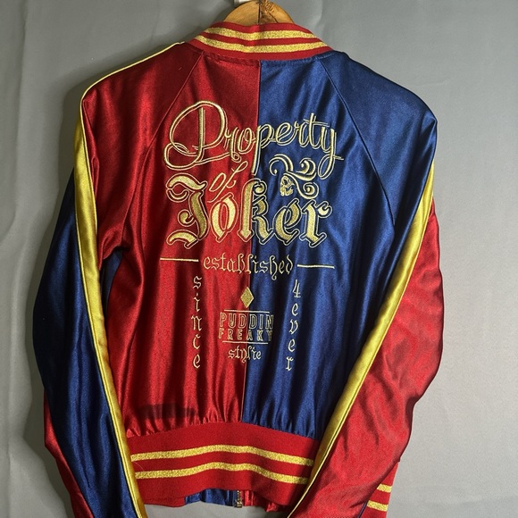 Harley Quinn “Property of Joker” jacket in. Size SM and- “Puddin” choker - Picture 3 of 8